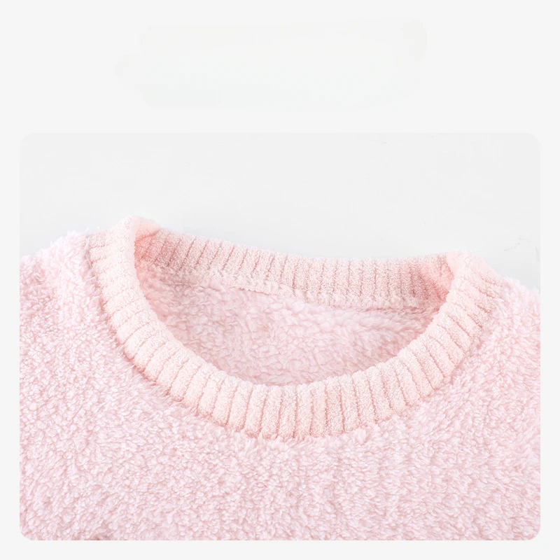 Winter Clothing For Woman - Różowa Piżama z Kokardką Długi Rękaw