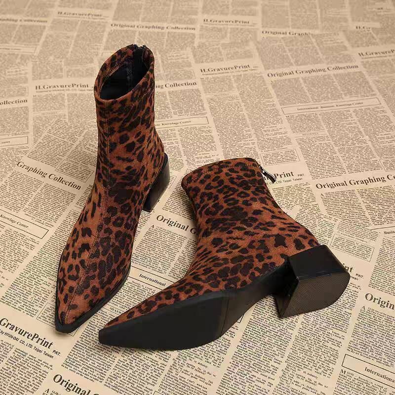 Winter Clothing For Woman - Nowe Damskie Botki na Niskim Obcasie,
