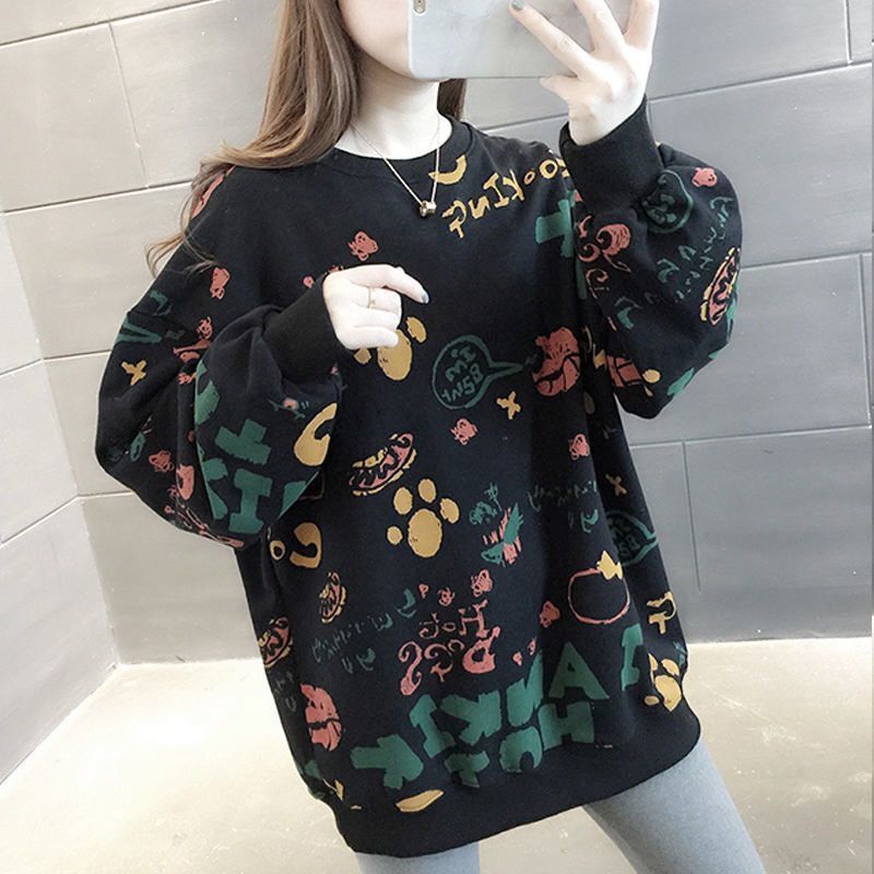 Winter Clothing Essentials For Women - Luźne damskie bluzy z nadrukiem w