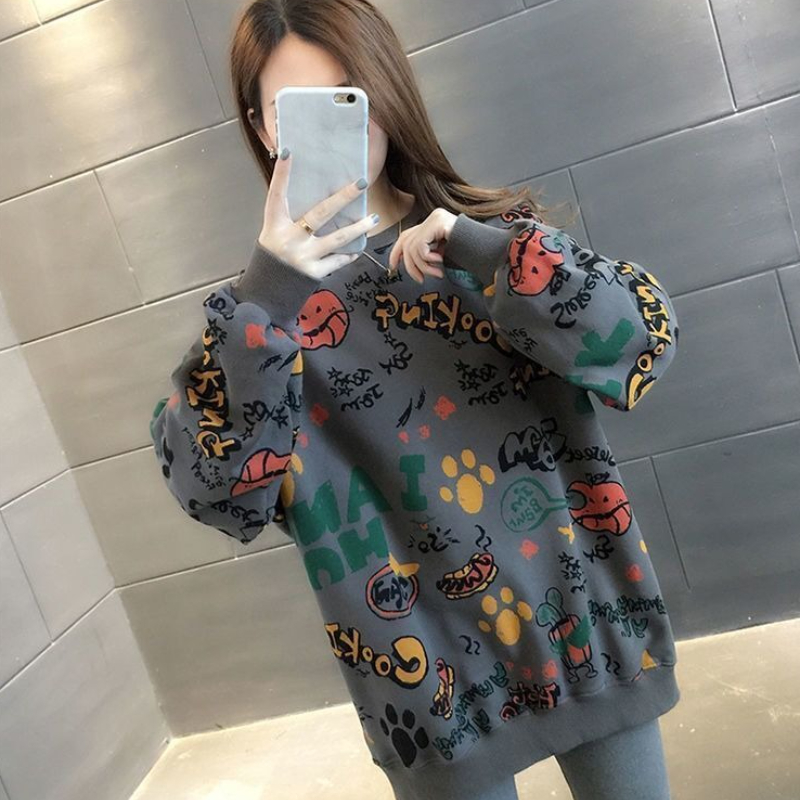 Luźne damskie bluzy z nadrukie – Winter Clothing Essentials For Women recenzja i cena