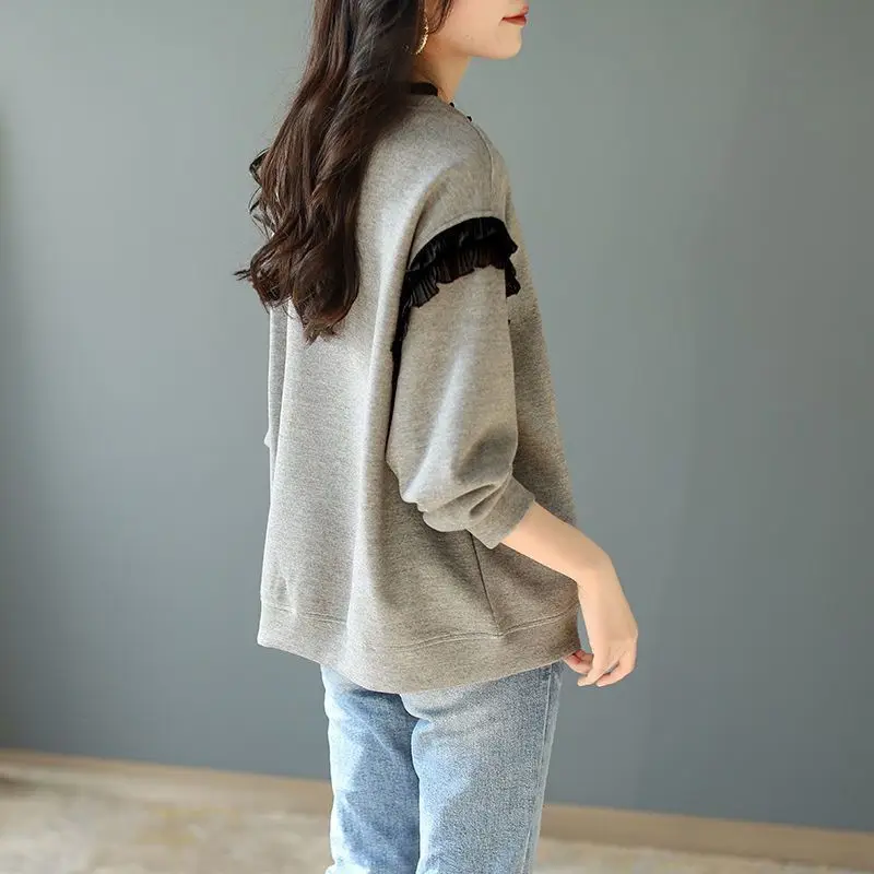 Luźne szare damskie bluzy kore – Winter Clothing Essentials For Women recenzja i cena
